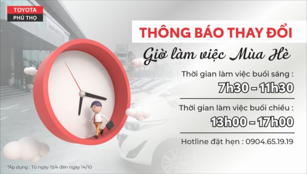 thông báo thay đổi giờ làm việc