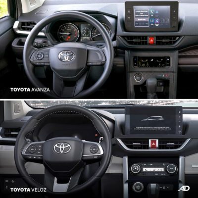 So sánh về bên trong của xe Toyota Avanza và Toyota Veloz