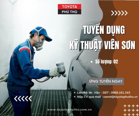 Toyota Phú Thọ tuyển dụng kỹ thuật viên sơn