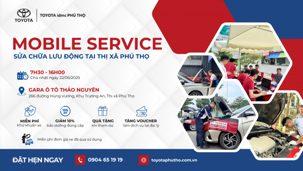 Banner dich vu sua chua luu dong Thi xa Phu Tho cua Toyota Phu Tho ngay 22 thang 6.