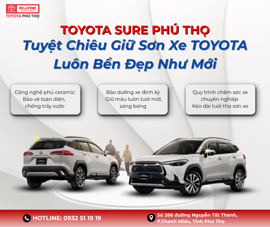 Tuyệt chiêu giữ sơn xe Toyota luôn bền đẹp như mới - hướng dẫn chăm sóc lớp sơn xe ô tô đúng cách từ Toyota Sure Phú Thọ