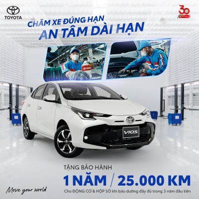 Quy trình bảo dưỡng Toyota Vios chuyên nghiệp để nhận ưu đãi gia hạn bảo hành.