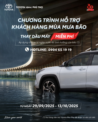 Toyota Phú Thọ hỗ trợ khách hàng mùa mưa bão số 10 