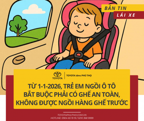 Xe gia đình Toyota
cập nhật quy định ghế an toàn cho bé Toyota Sure Phú Thọ