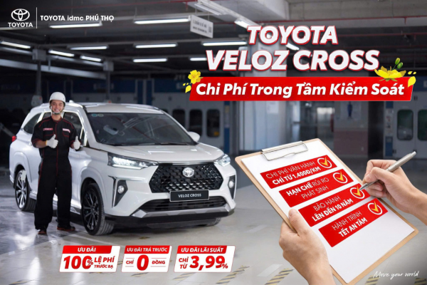 🚗 TOYOTA VELOZ CROSS PHÚ THỌ – TẾT AN TÂM, CHI PHÍ TRONG TẦM KIỂM SOÁT 1 Toyota Veloz Cross Phú Thọ giải pháp xe gia đình tiết kiệm chi phí dịp Tết