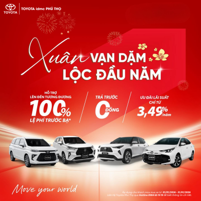 Khuyến mãi Toyota tháng 1/2026: Ưu Đãi Kép Chào Năm Mới Rực Rỡ 1 Chương trình Khuyến mãi Toyota tháng 1/2026 mang đến nhiều lợi ích thiết thực cho chủ xe