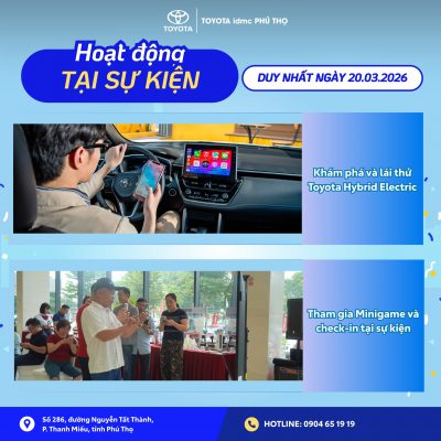 THỐNG LĨNH KỶ NGUYÊN XANH – SỰ KIỆN TRẢI NGHIỆM LÁI THỬ XE TOYOTA HYBRID TẠI PHÚ THỌ 2 Hoạt động minigame trong khuôn khổ trải nghiệm lái thử xe Toyota Hybrid