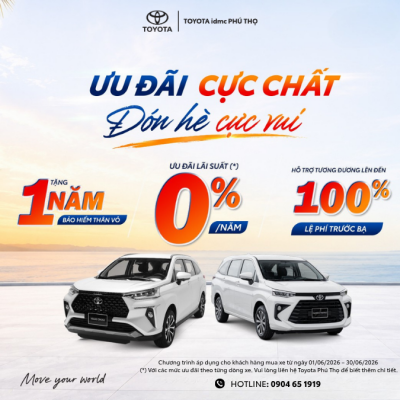 Ưu Đãi Toyota Tháng 6/2026 Tại Toyota Phú Thọ: Hỗ Trợ Trước Bạ, Lãi Suất Hấp Dẫn Và Nhiều Quà Tặng Giá Trị 2 chương trình ưu đãi Toyota tháng 6/2026 tại showroom Toyota Phú Thọ cho dòng xe BMPV