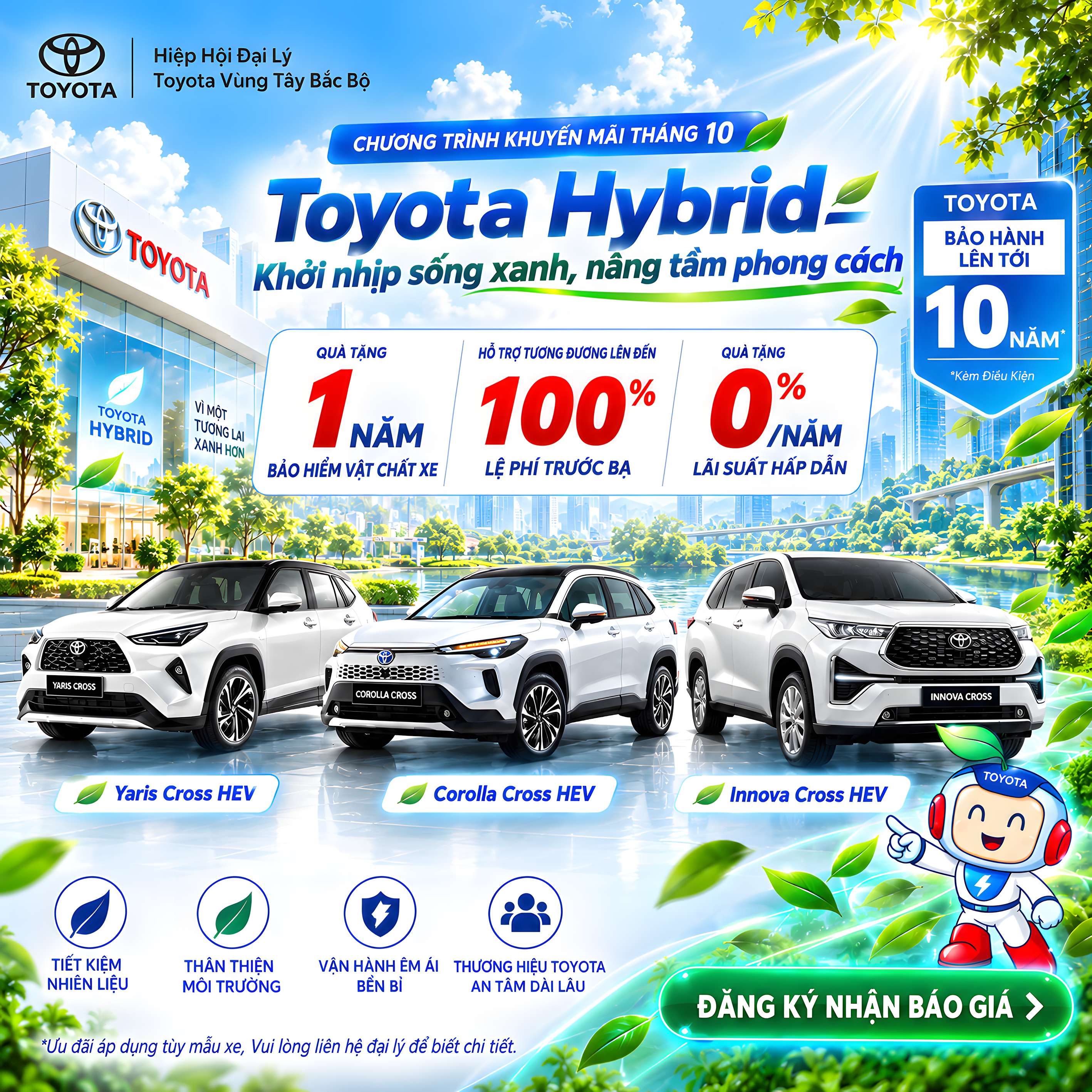 THÁNG 10 XANH – SỞ HỮU TOYOTA HYBRID, NHẸ GÁNH CHI PHÍ LĂN BÁNH