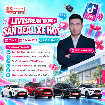 🔥 XẢ KHO XE LƯỚT – SĂN DEAL CỰC HỜI TRÊN LIVESTREAM TOYOTA SURE PHÚ THỌ! 🚗💥 1 Thiet ke chua co ten 11 - Toyota Phú Thọ